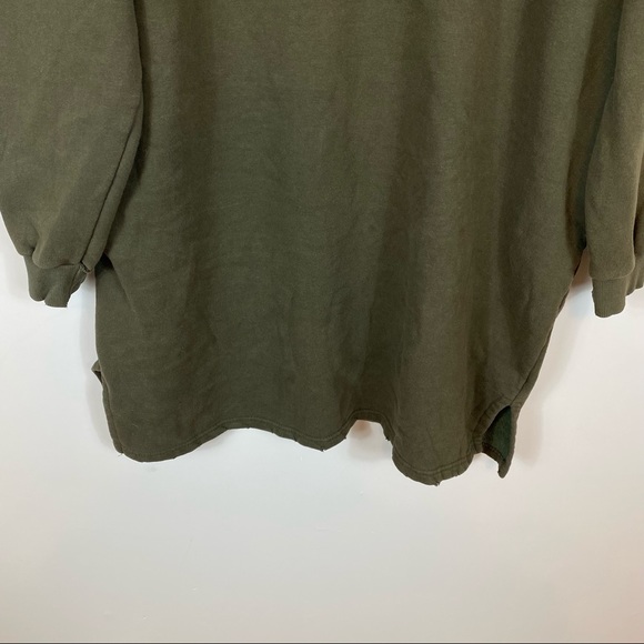 Haker Green long sleeve street oversized sweater sweatshirt minidress U-408 - Picture 3 of 14